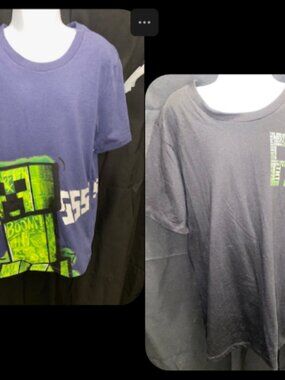 Minecraft Boy's 2 Count Short Sleeve Shirt Bundle Size: (8) M